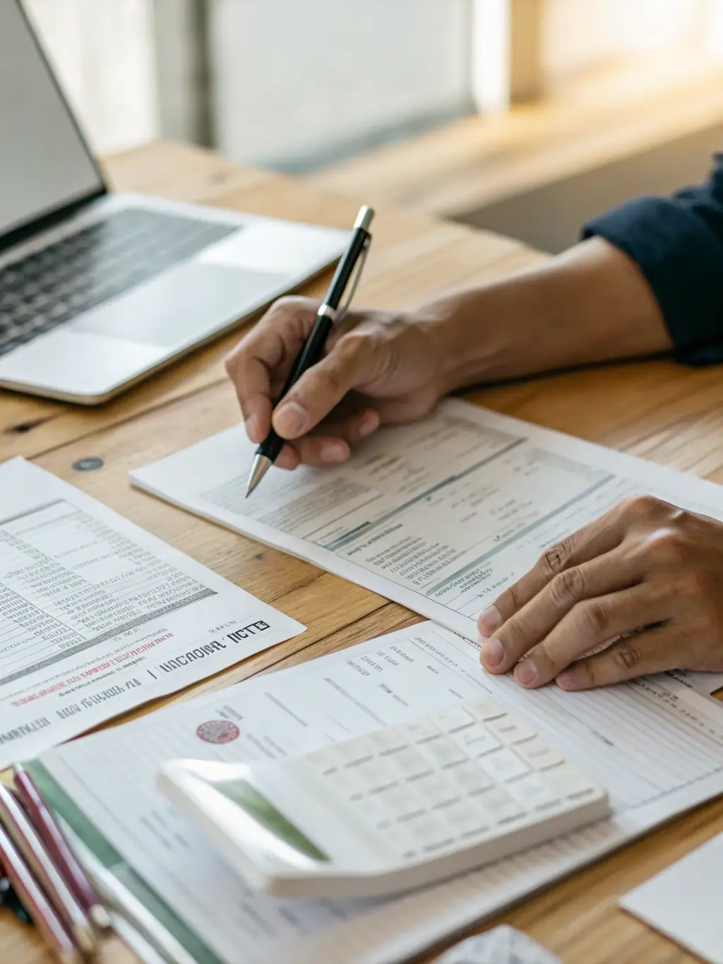 An image of a tax form being filled out with attention to detail, representing accurate and timely tax preparation services for small businesses.
